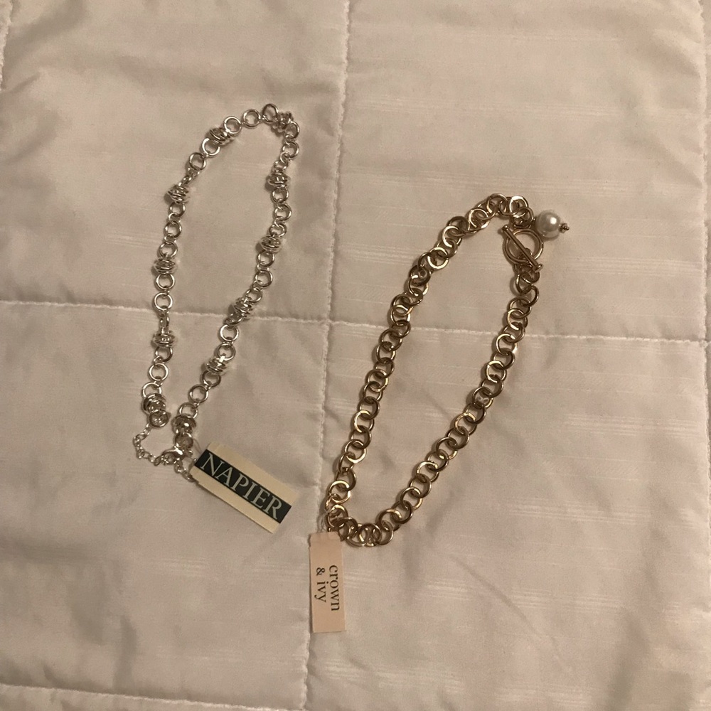 Costume Jewelry Bundle Crown & Ivey Faux Gold Napier Faux Sterling Necklace